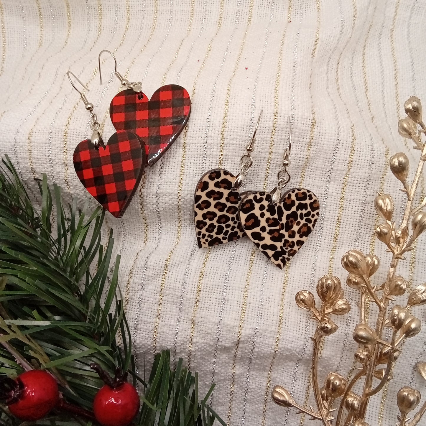 Heart Shaped Acrylic Earrings - Solid