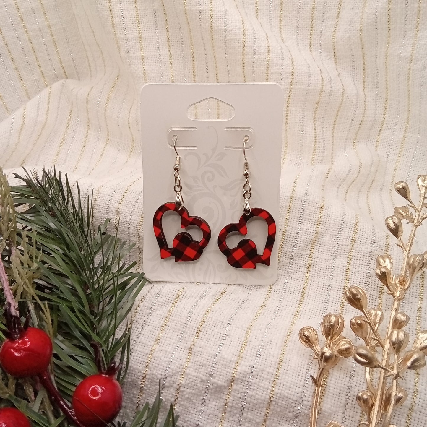 Double Heart Shaped Acrylic Earrings