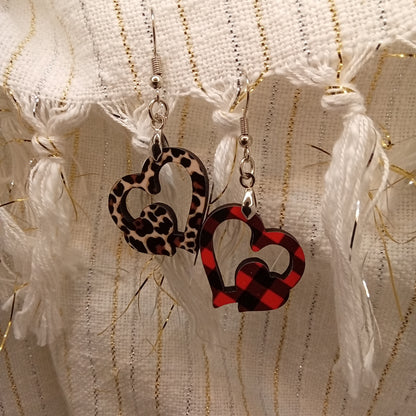 Double Heart Shaped Acrylic Earrings