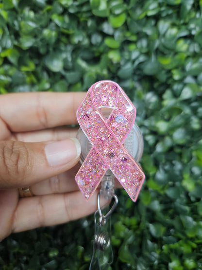 Breast Cancer Awareness Ribbon Badge Topper