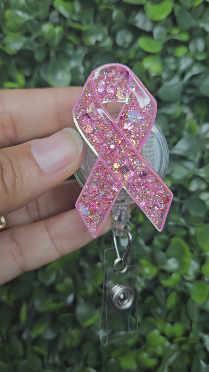 Breast Cancer Awareness Ribbon Badge Topper